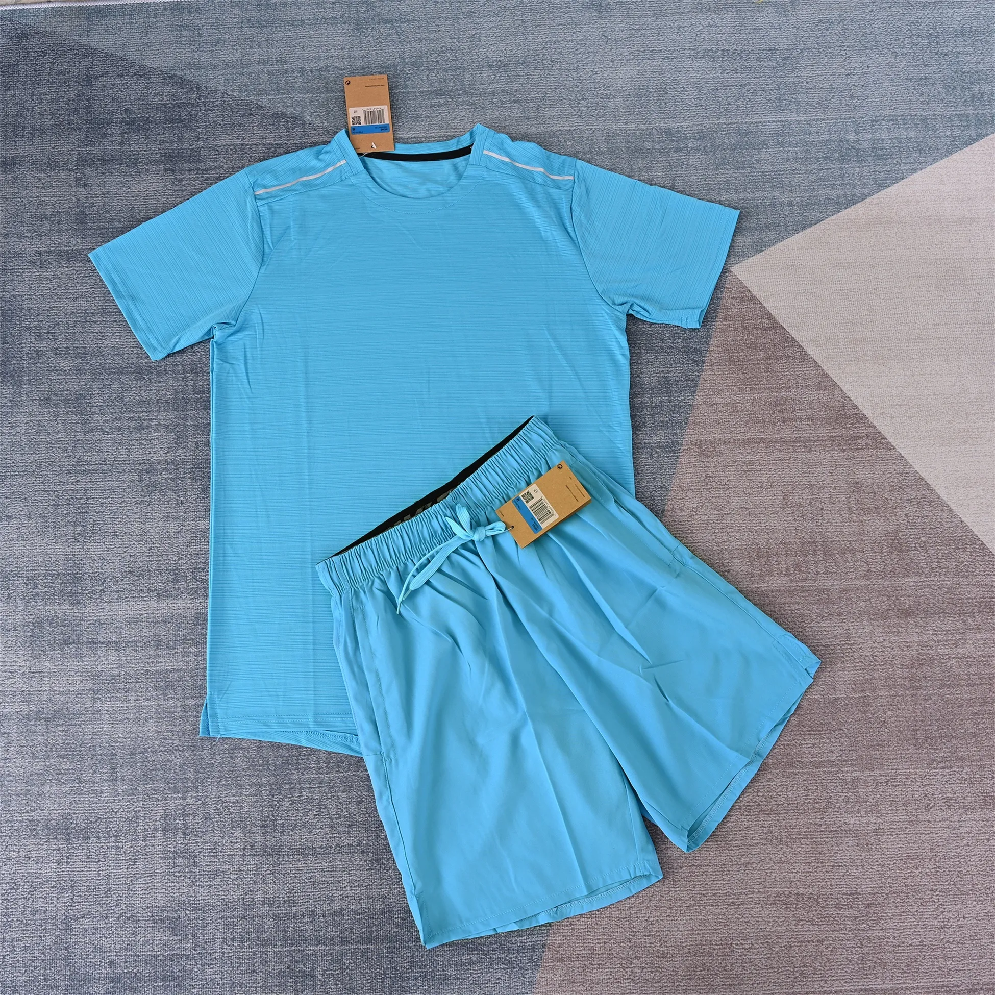 Ensemble maillot et short de football  pour homme, survêtement de sport, manches courtes, 100 % coton, impression